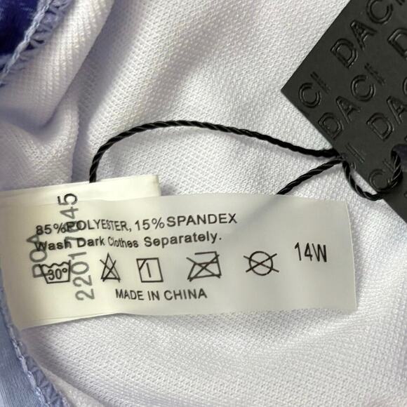 Daci Sexy High Waisted Tummy Control One Piece Swimsuit BlueTie Dye Sz 14W - Picture 7 of 9